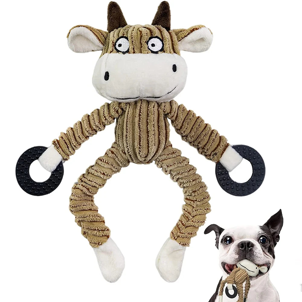 SqueakSnuggle Plush Dog Toy