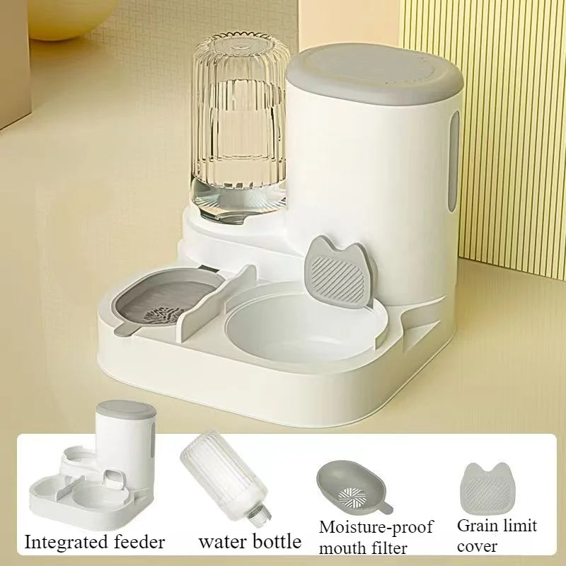 AutoMate Dual Cat Bowl & Water Dispenser