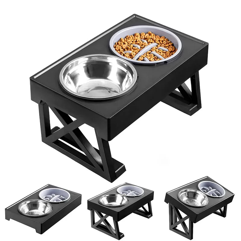 Elevated Food and Water Bowls (Slow Feeder Option Available)