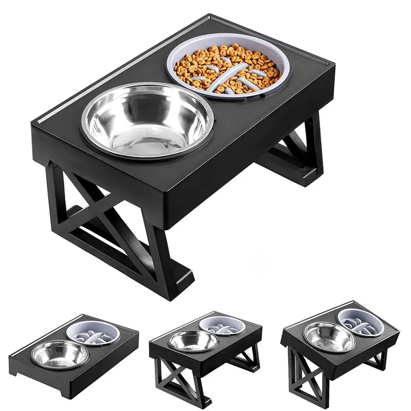 Elevated Food and Water Bowls (Slow Feeder Option Available)