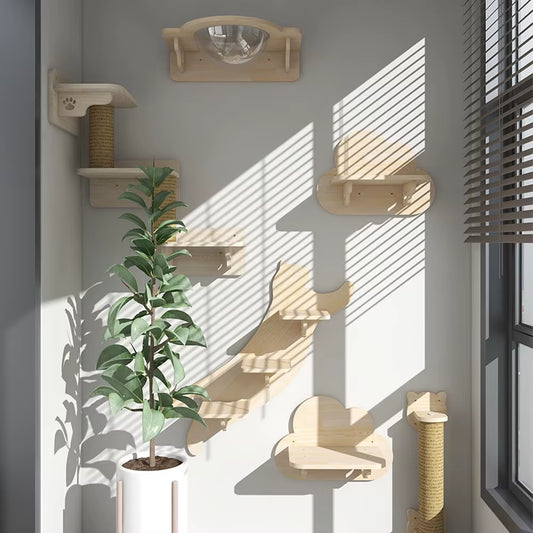 SkyLounge Wall-Mounted Cat Hammock Set