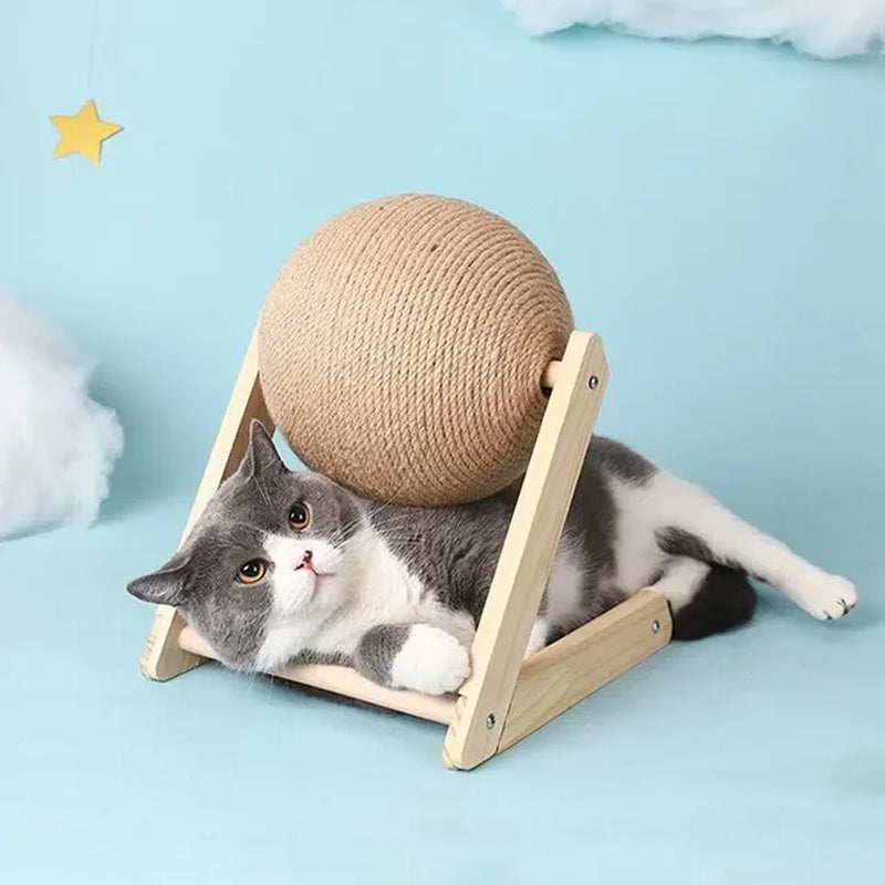 SpinClaw Triangle Sisal Cat Scratcher Ball